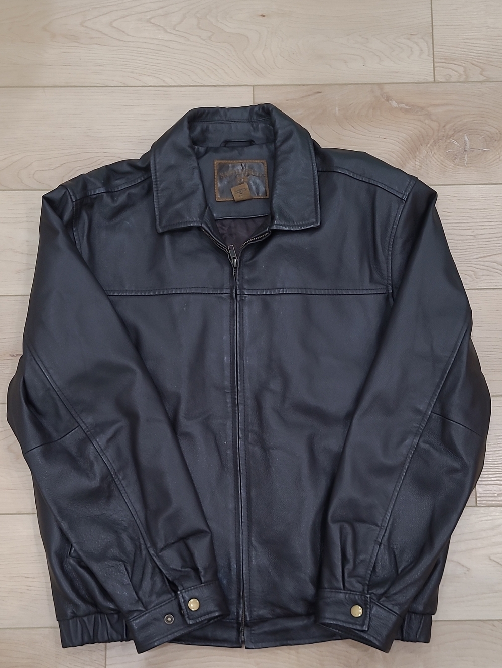 Vintage 90's/Y2K Saddlebred Black Leather Bomber Jacket